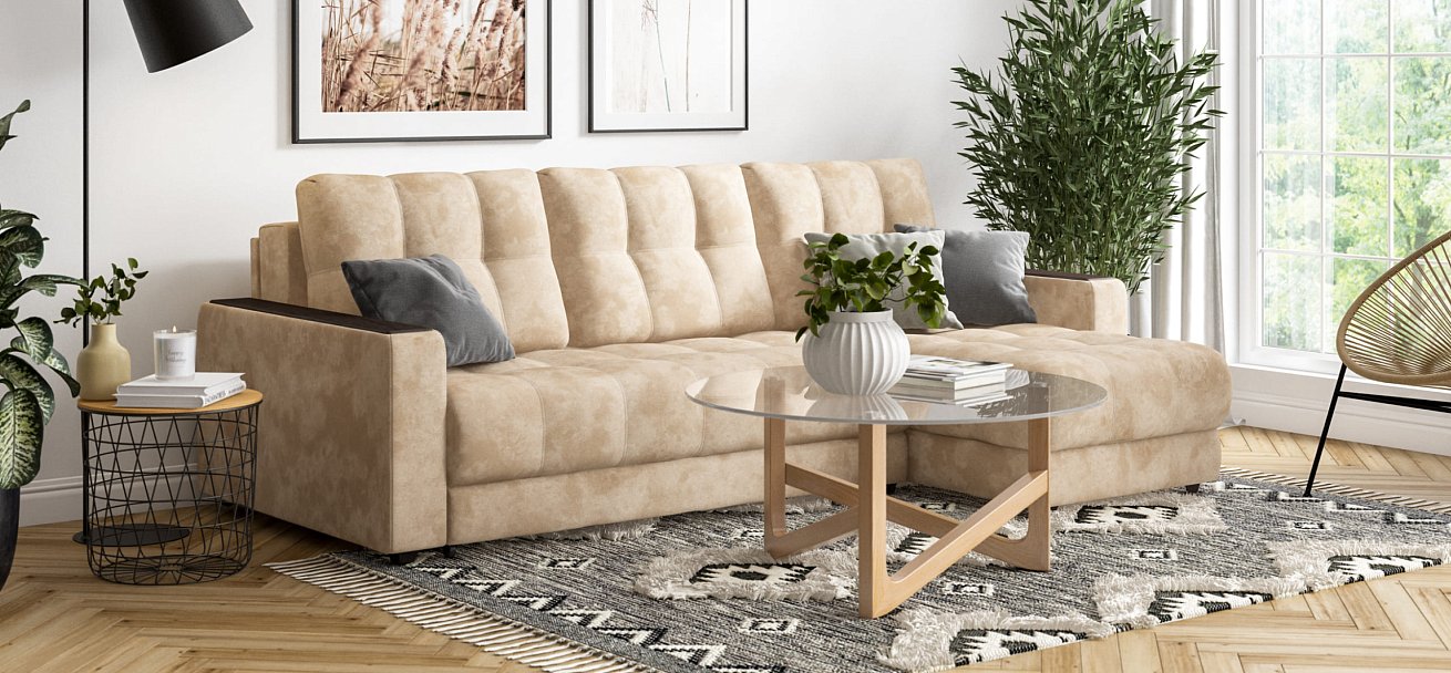 Угловой диван BOSS 3.0 Classic XL велюр Alkantara пепел