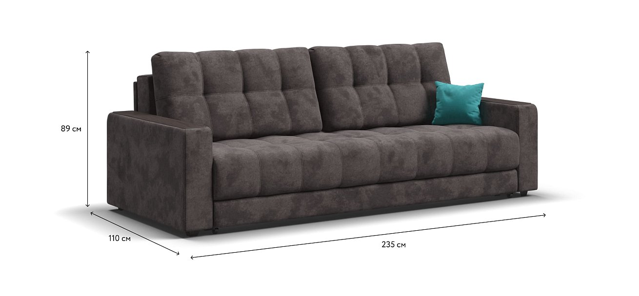 Диван BOSS 2.0 велюр Alkantara серый