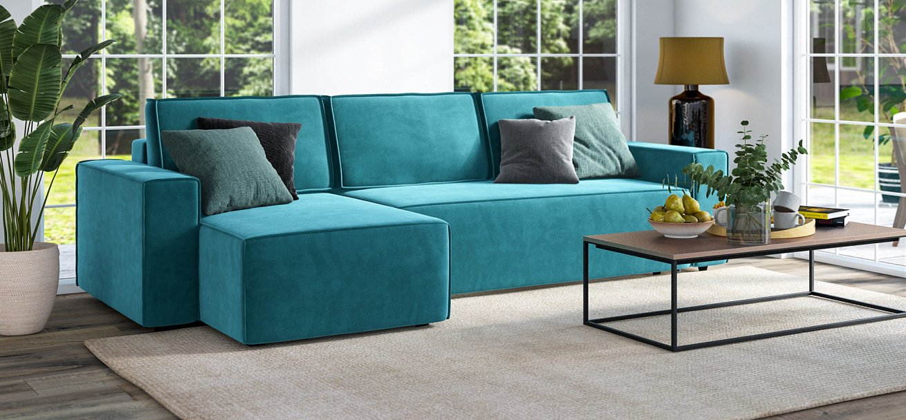 Угловой диван NORD 2.0 Велюр Monolit зеленый