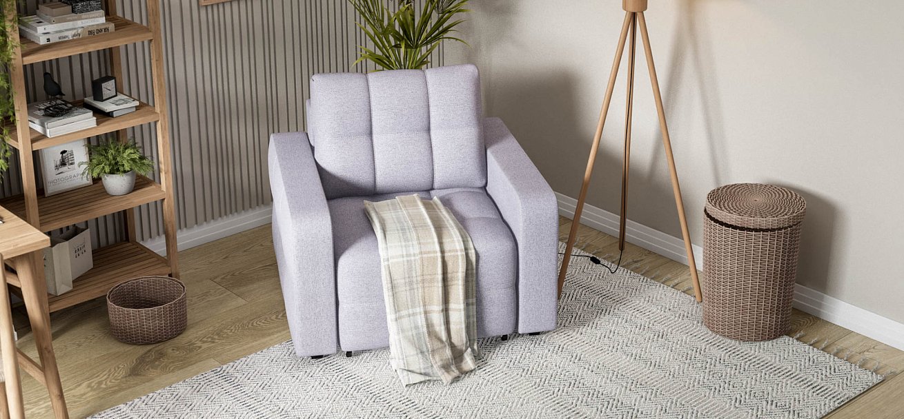 Кресло-кровать Dandy рогожка Malmo платина