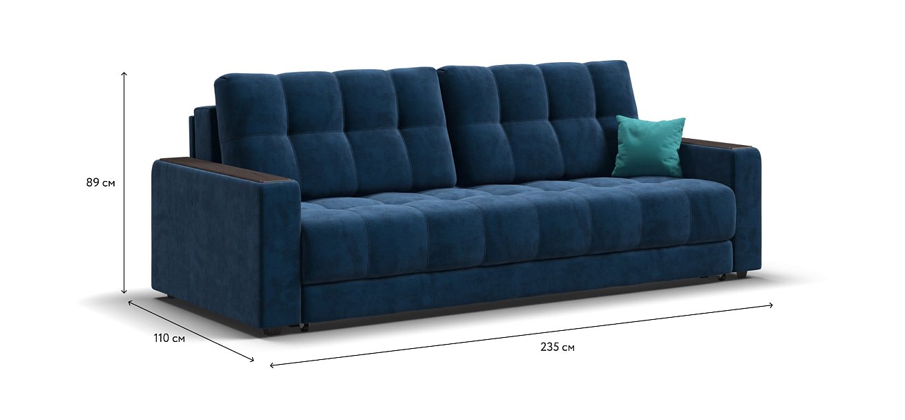 Диван BOSS 2.0 велюр Monolit синий