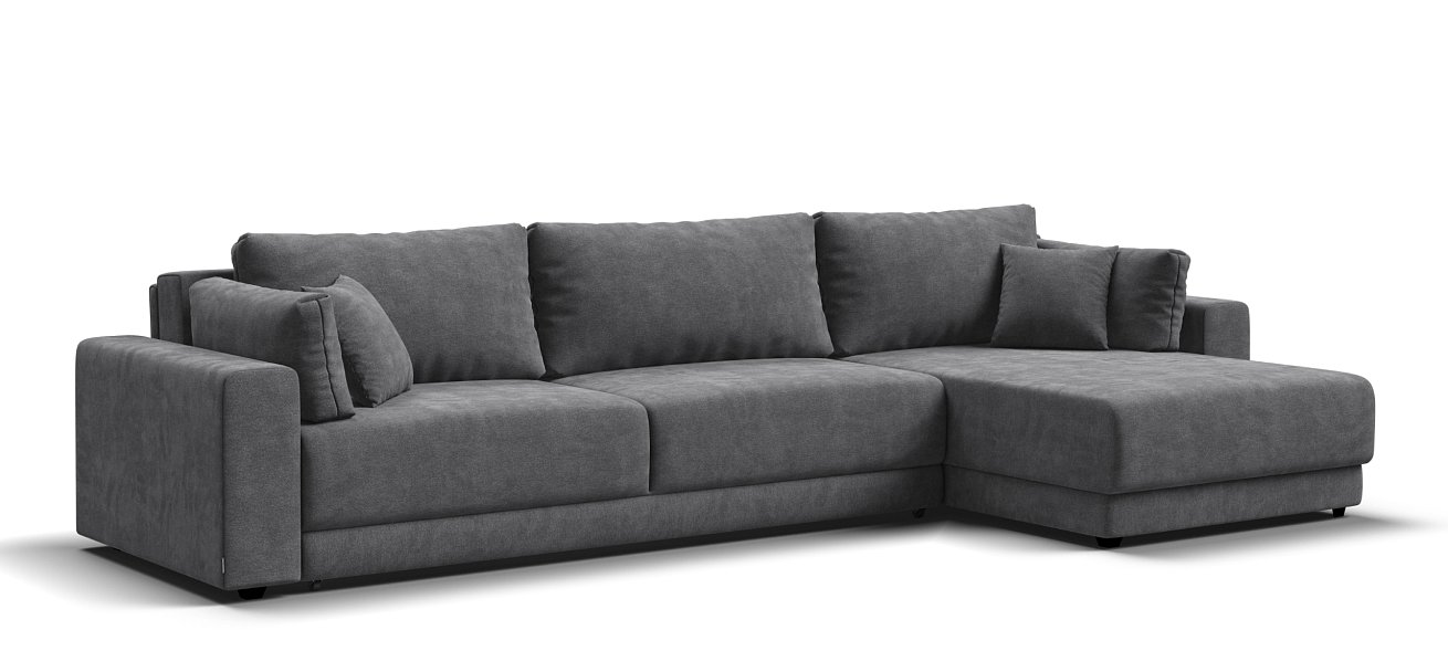 Угловой диван Босс Прайм Макс Шенилл CLOUD графит