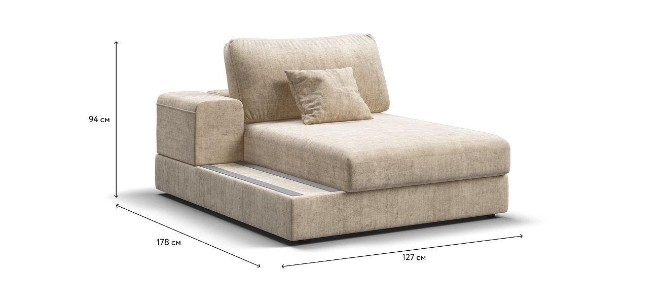 BOSS MODOOL SE оттоманка левая шенилл Gloss беж