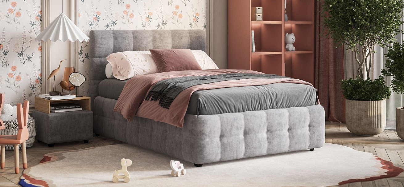 Кровать Босс 140*200 Про Велюр Роял агат