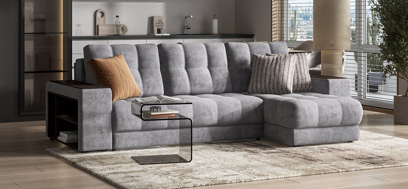 Угловой диван BOSS 3.0 XL Велюр Роял агат