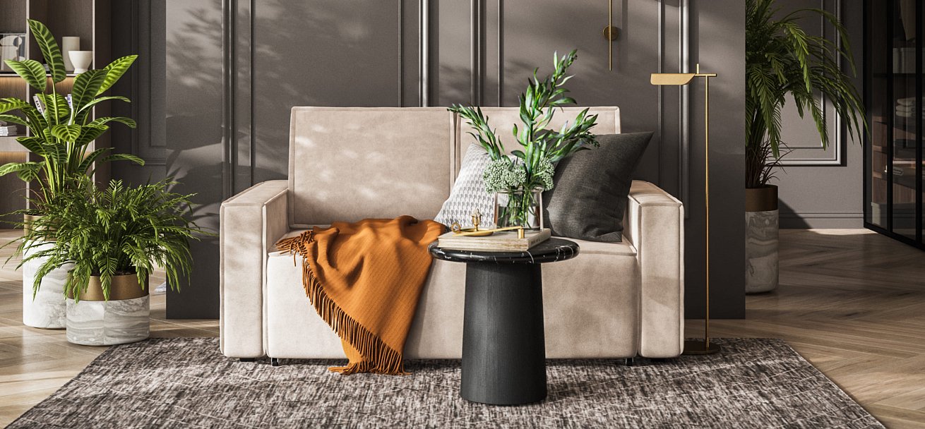 Диван NORD Compact велюр Monolit латте