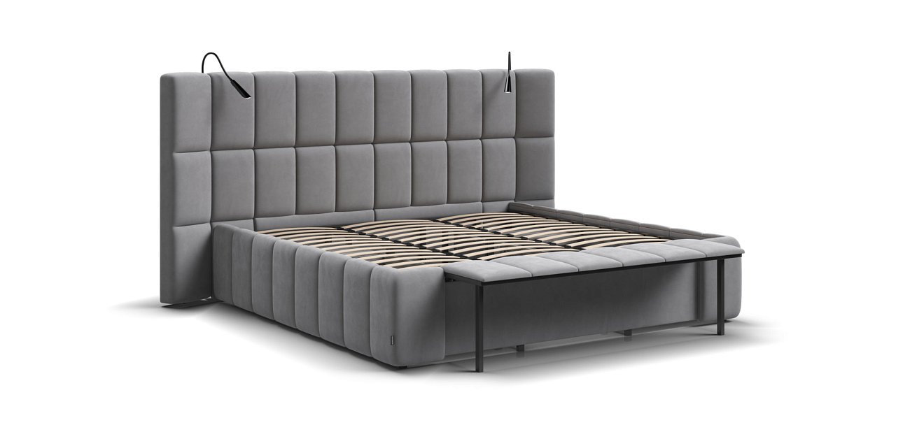 Кровать BOSS.XO 180*200 велюр Monolit сталь