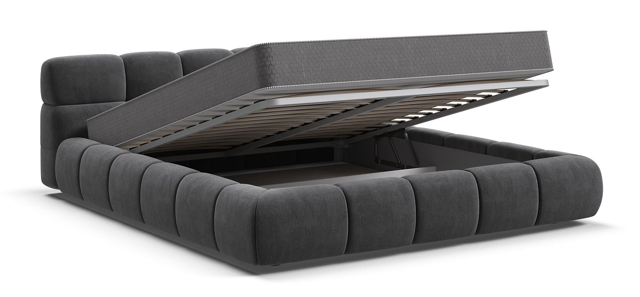 Кровать Босс Дрим 160*200 Про велюр Monolit серая