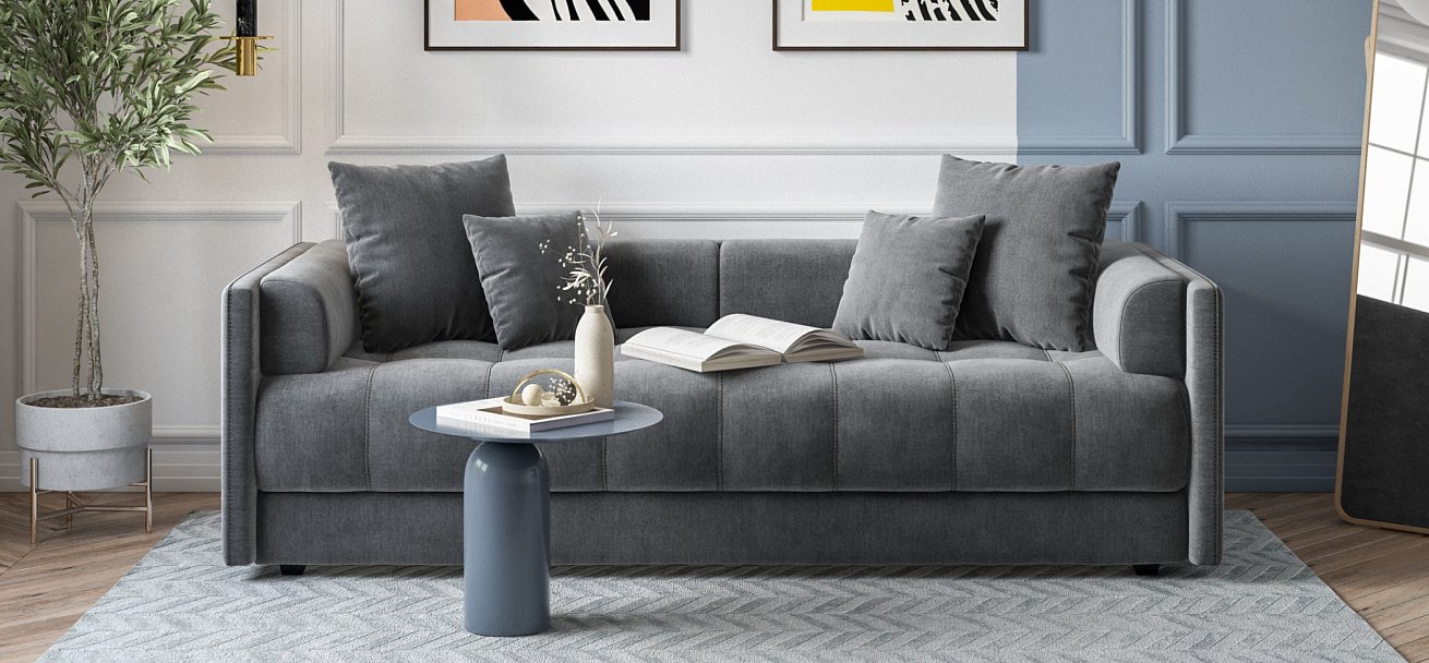 Тахта BOSS велюр Monolit серый