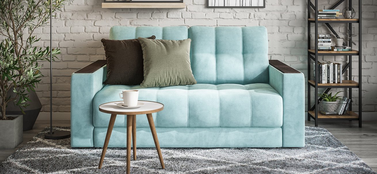Диван BOSS Compact велюр Monolit аква