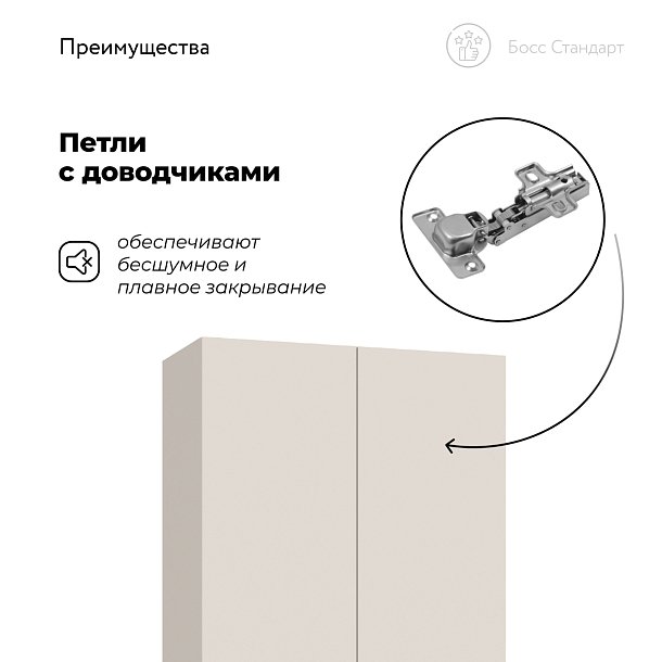Босс Стандарт 80*220 шкаф распашной 2Д Кашемир