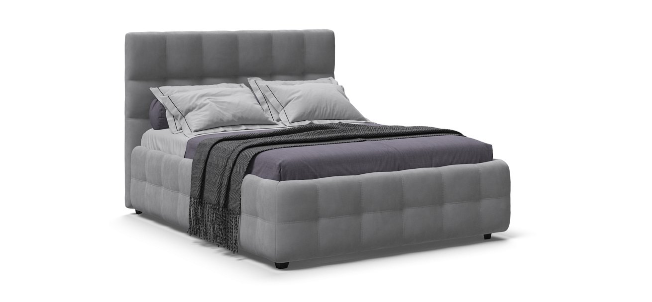 Кровать Босс 140*200 Про велюр Monolit сталь