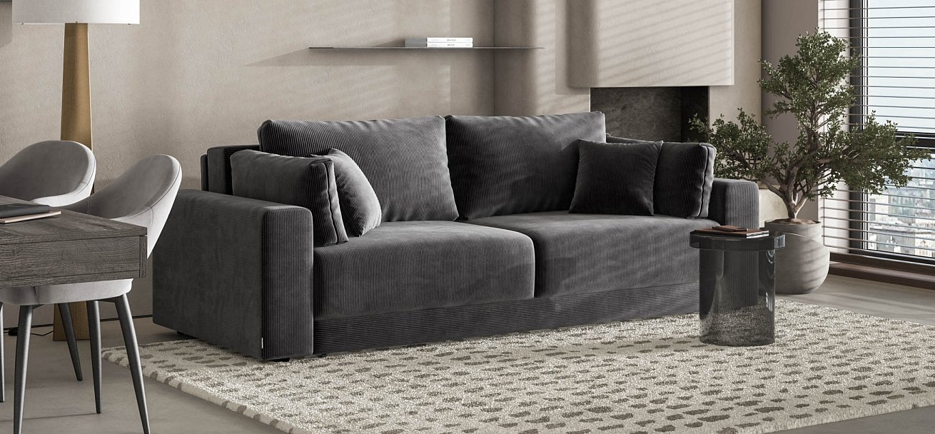 Диван Босс Прайм Вельвет CORD графит