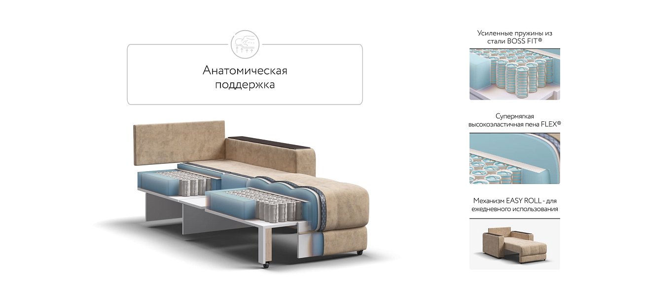 Кресло-кровать BOSS 2.0 Велюр Роял шампань