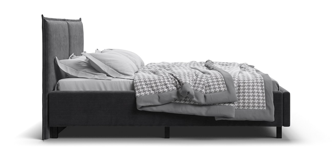Кровать ЛЕО 160 Вельвет CORD графит