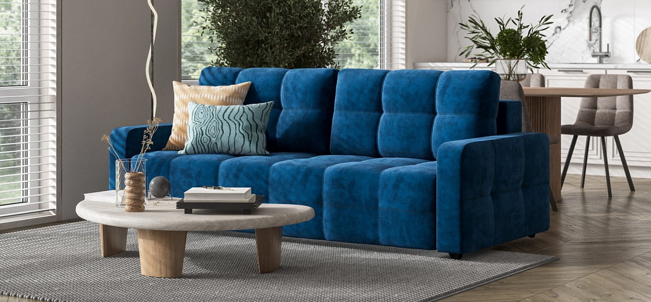 Диван Денди велюр Monolit синий