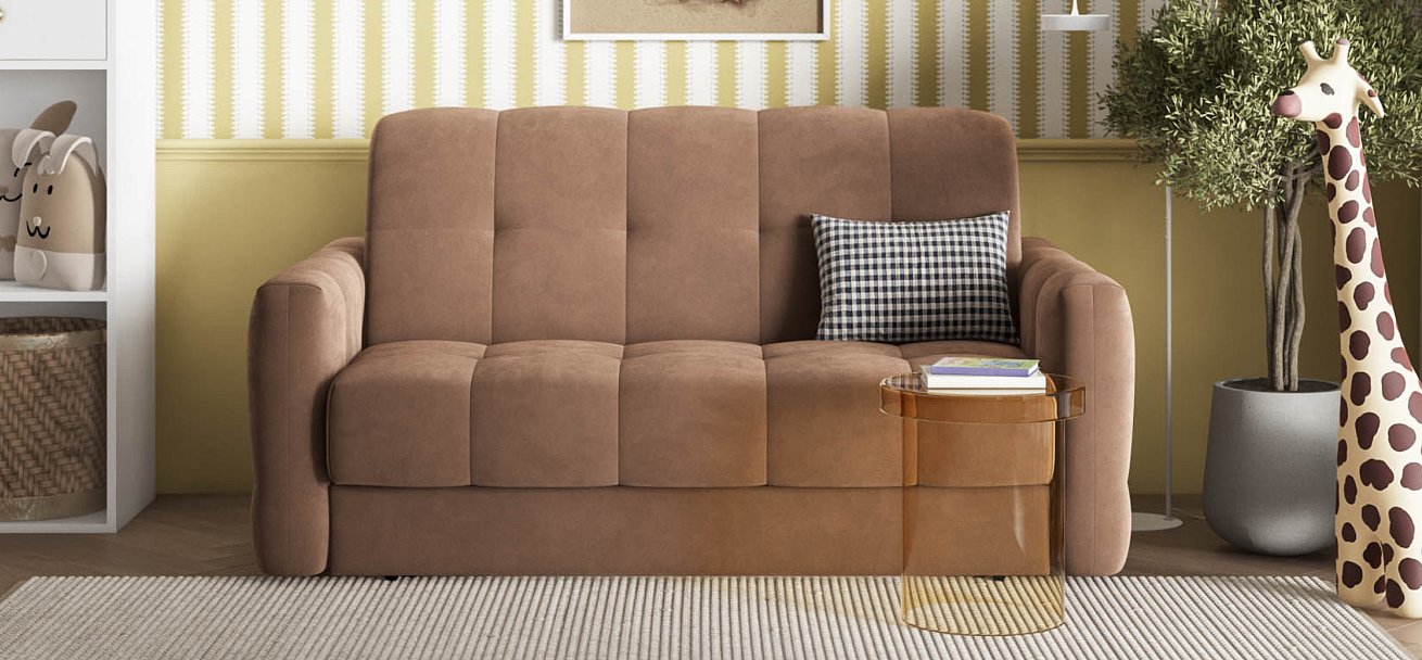 Диван BOSS Sleep 140 велюр Monolit мокко