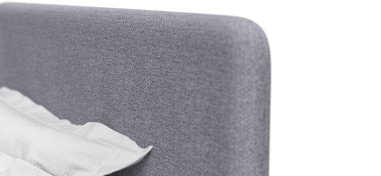 Кровать Уна 160*200 рогожка Malmo платина, черная