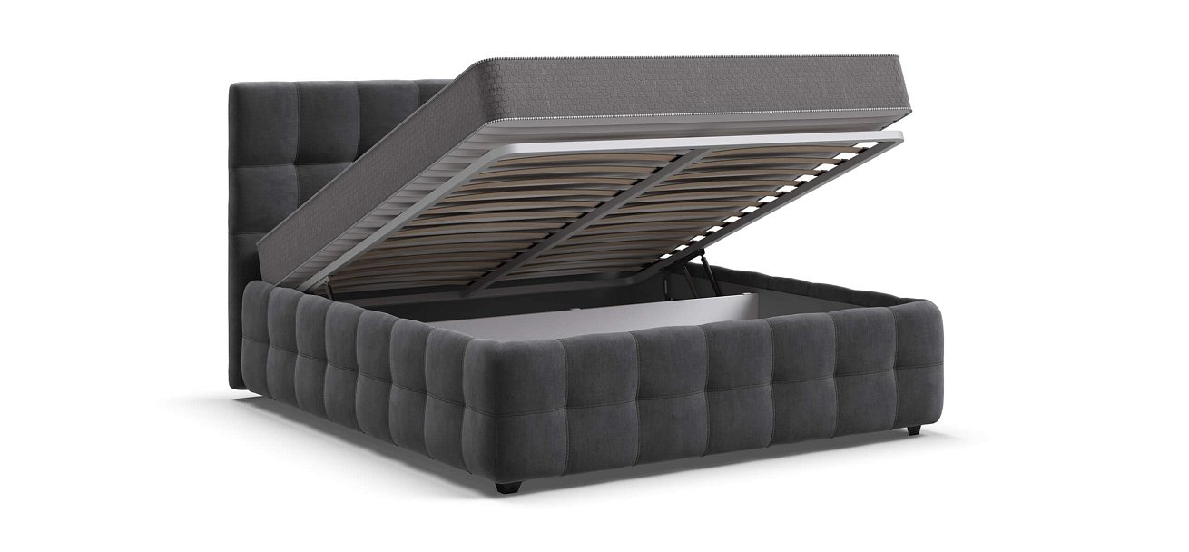 Кровать Босс 160*200 Про велюр Monolit серая