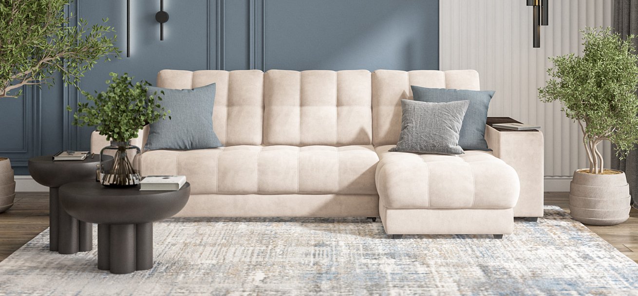 Угловой диван BOSS 3.0 XL велюр Monolit латте