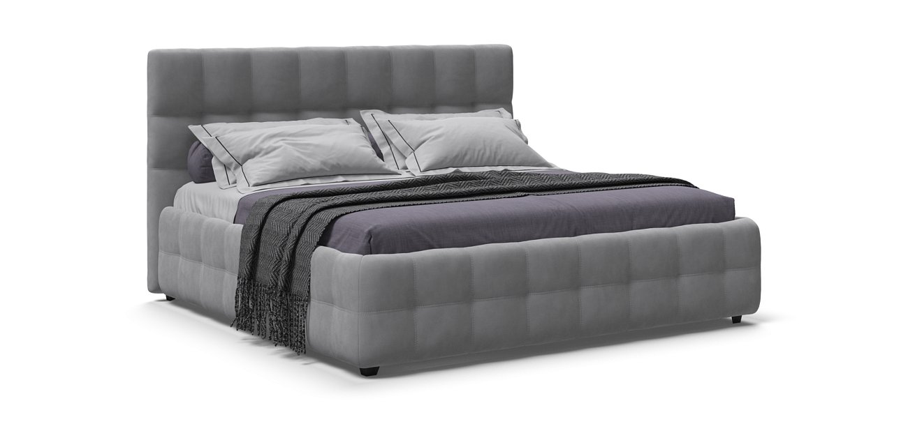 Кровать Босс 180*200 Про велюр Monolit сталь