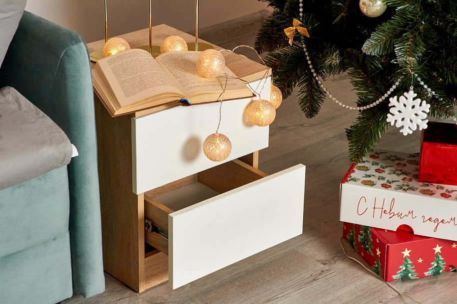 Тумба СИМПЛ NEW Сонома, Белый снег