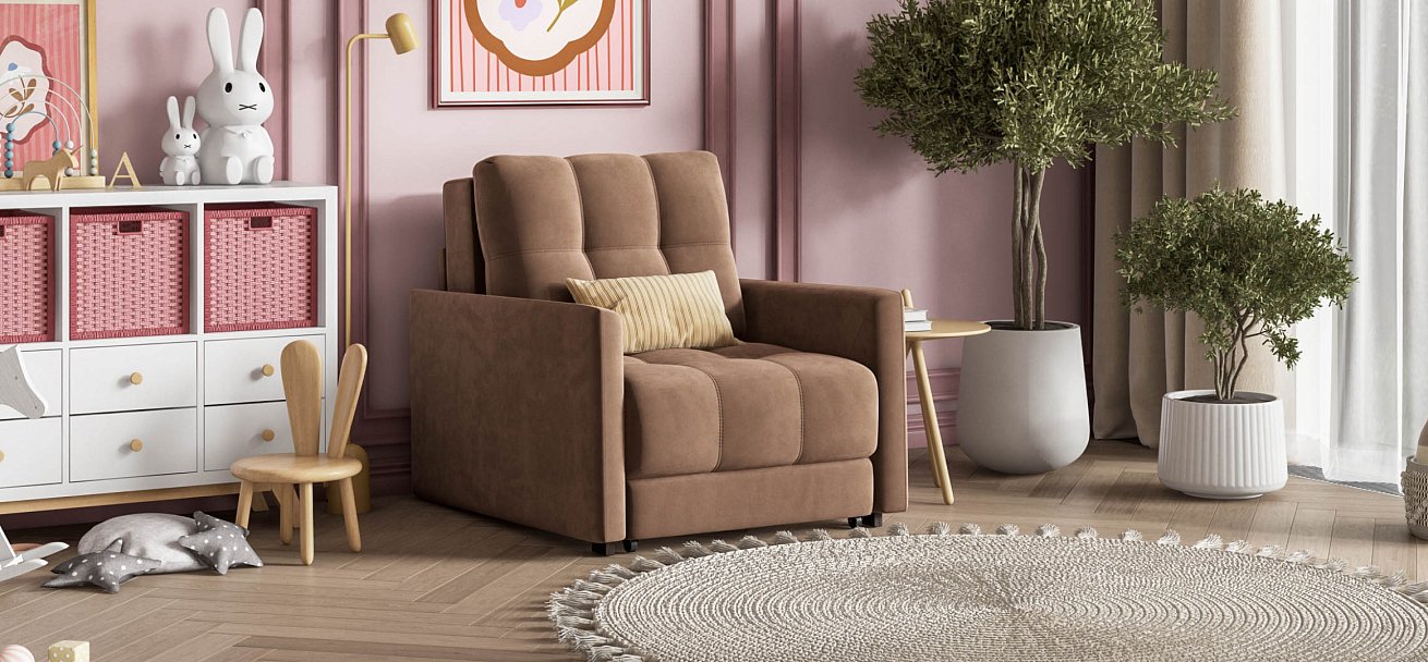 Кресло-кровать BOSS LOFT велюр Monolit мокко