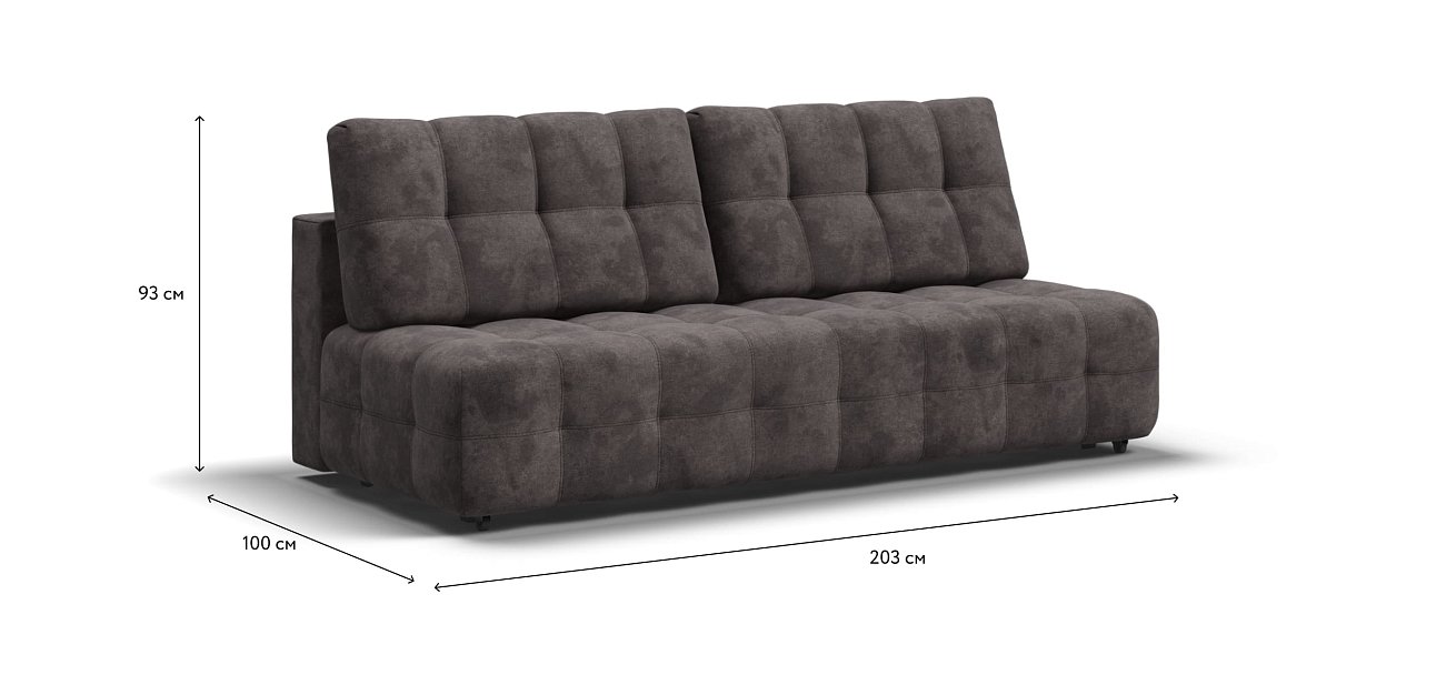 Диван BOSS 2.0 MINI велюр Alkantara серый