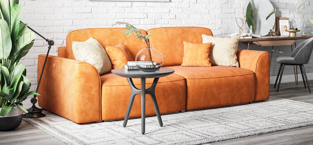 Диван KING SE велюр Alkantara оранж
