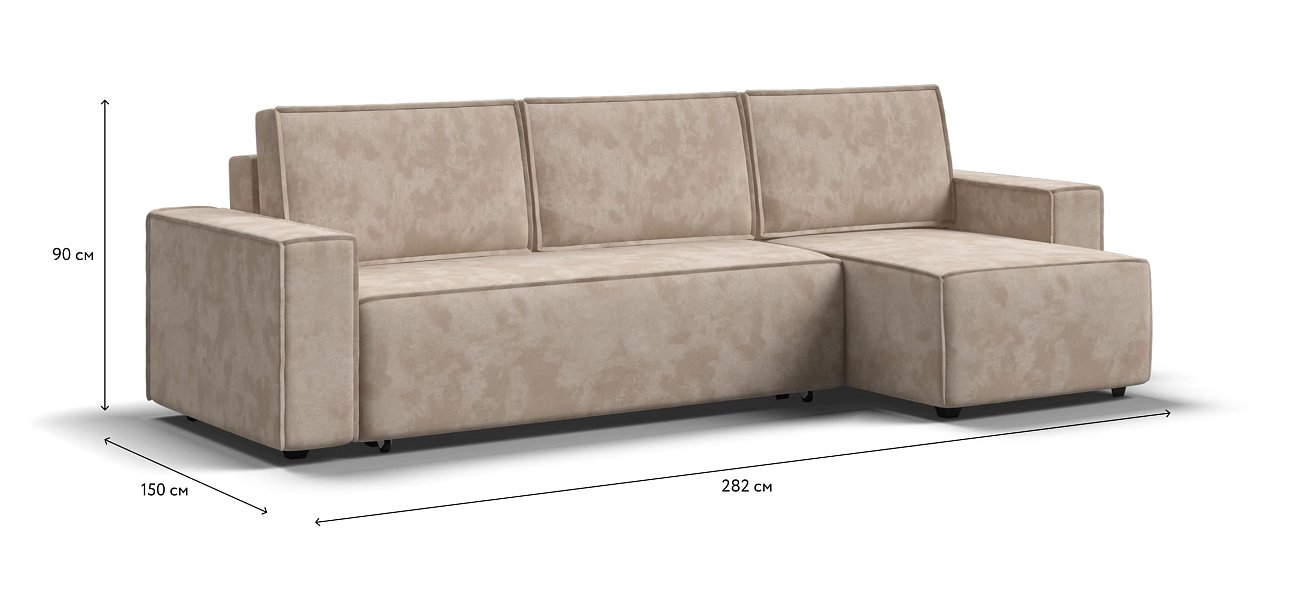 Угловой диван NORD 2.0 Велюр Alkantara пепел