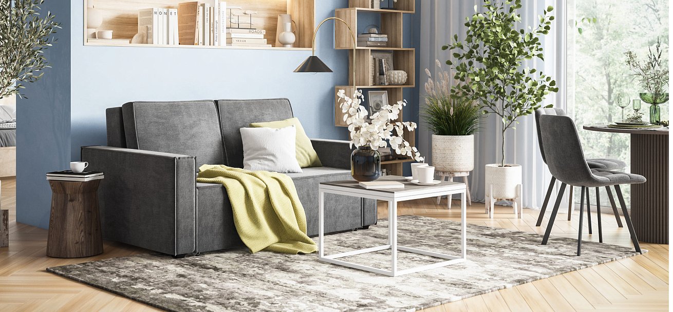 Диван NORD Compact велюр Monolit серый