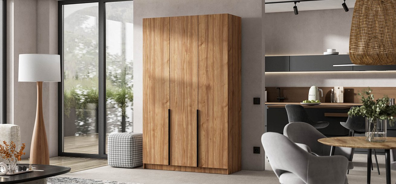 Босс Стандарт 135*220 шкаф распашной 3Д Орех Селект