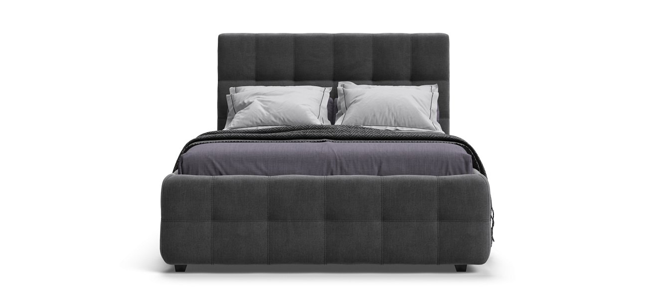 Кровать Босс 140*200 Про велюр Monolit серая