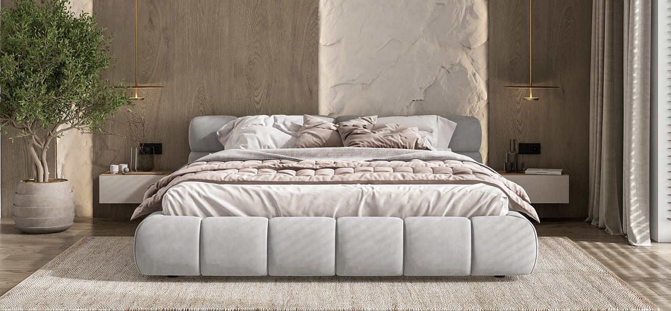 Кровать Босс Дрим 180*200 Про велюр Monolit сталь