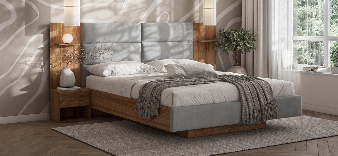 Кровать BOSS LOFT 160*200 Орех Селект, MONOLIT Сталь