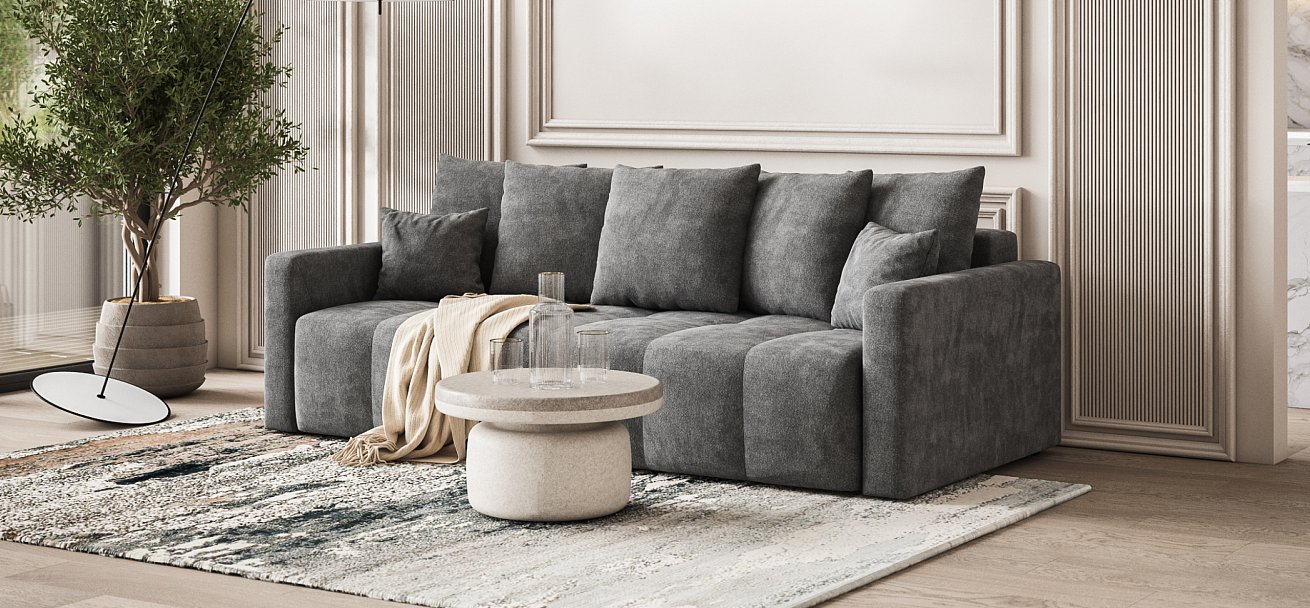 Диван BOSS TREND Шенилл CLOUD графит