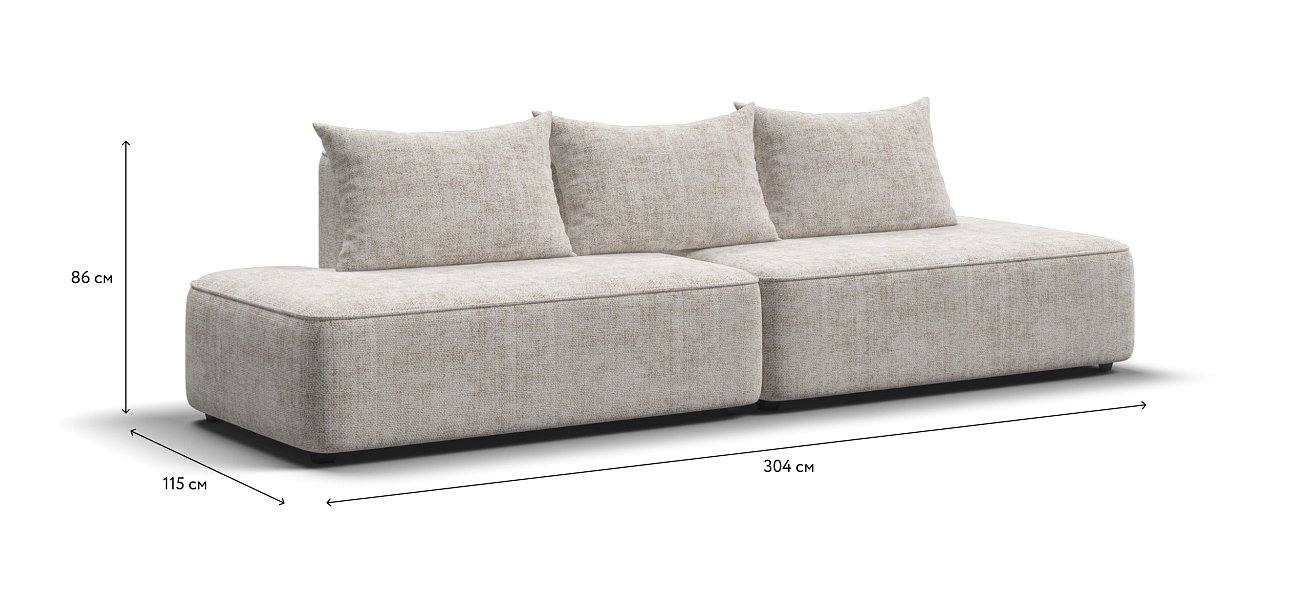 Диван KING TWIN Шенилл IQ кварц