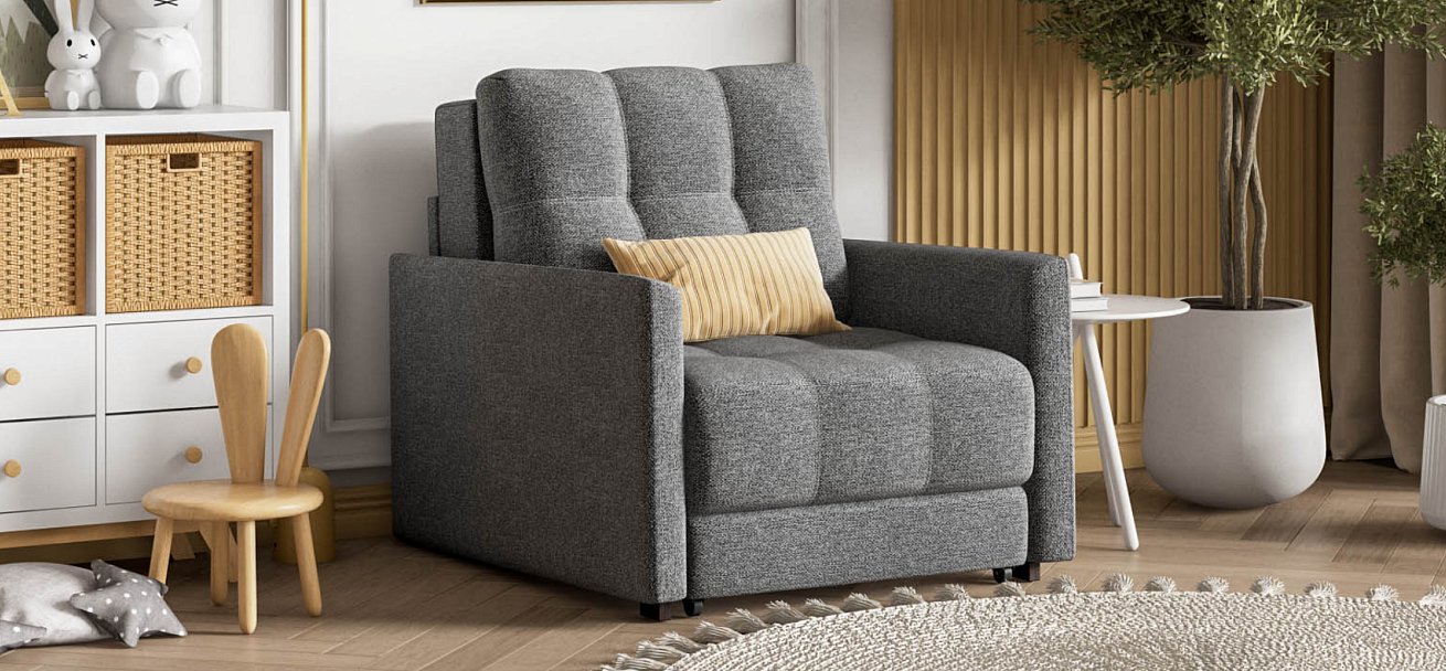 Кресло-кровать BOSS LOFT рогожка Malmo серый