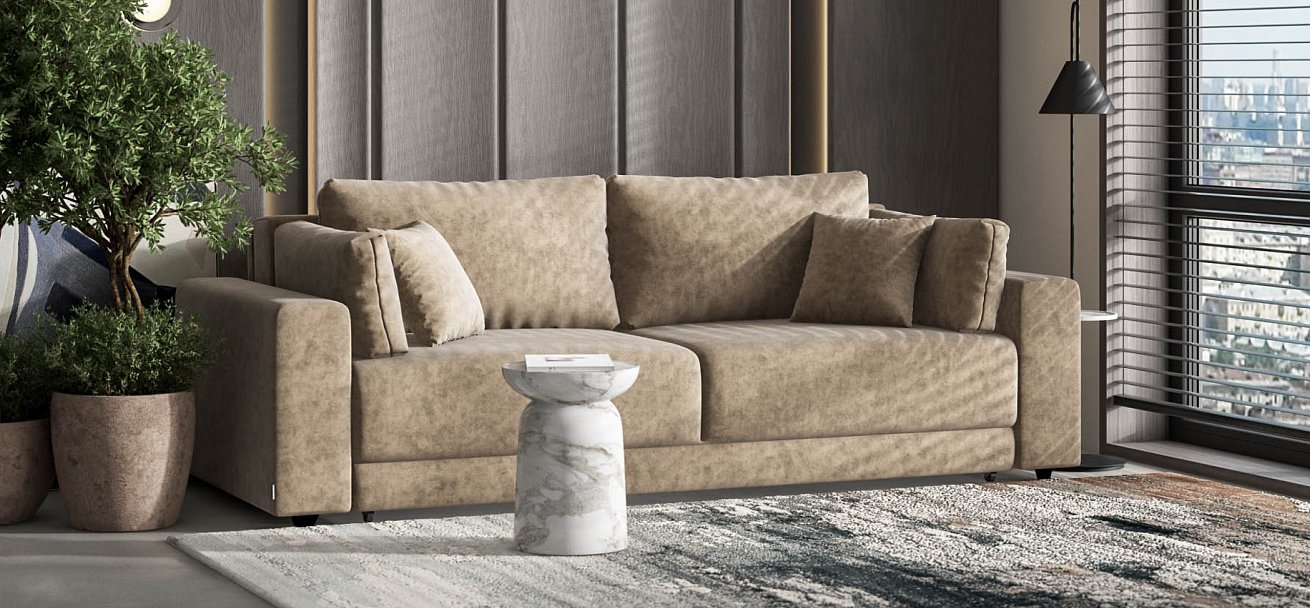 Диван Босс Прайм Велюр Велюр Роял тауп