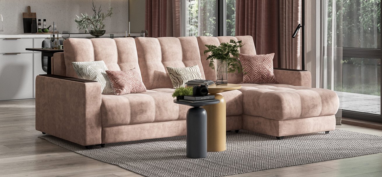 Угловой диван BOSS 3.0 Classic XL Велюр Royal пион NEW