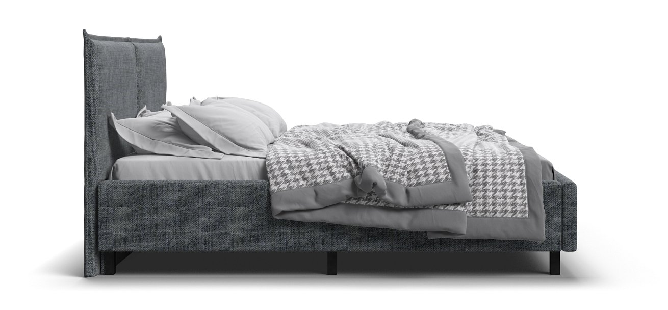 Кровать ЛЕО 160*200 Шенилл IQ серая