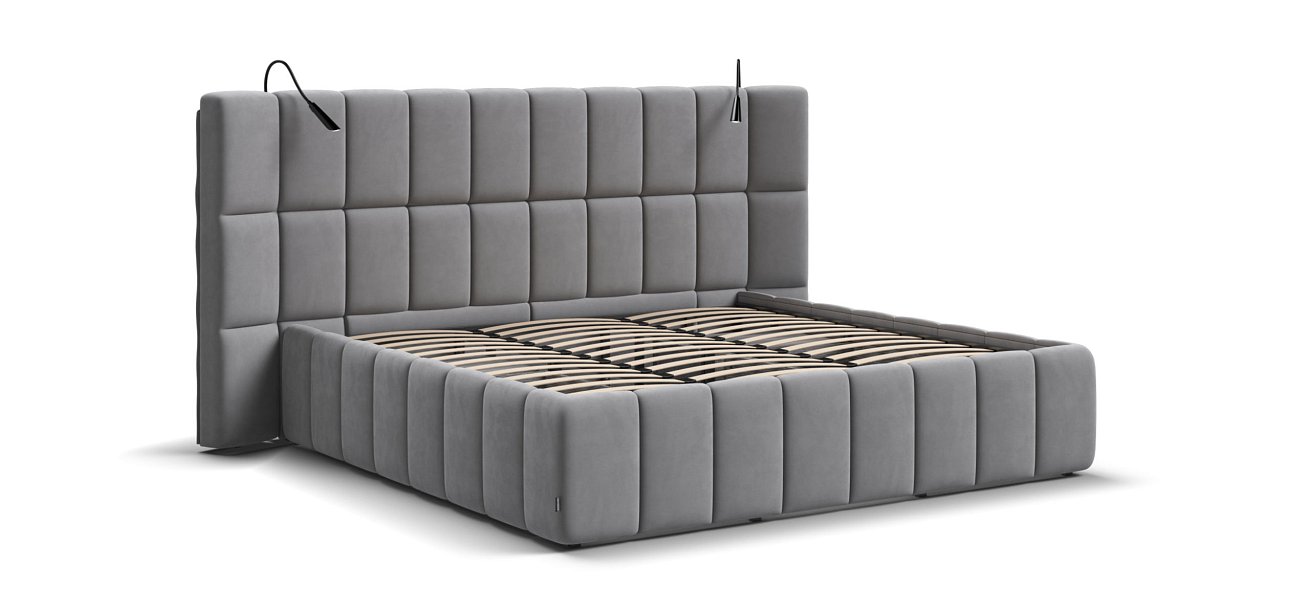 Кровать BOSS.XO 180*200 велюр Monolit сталь