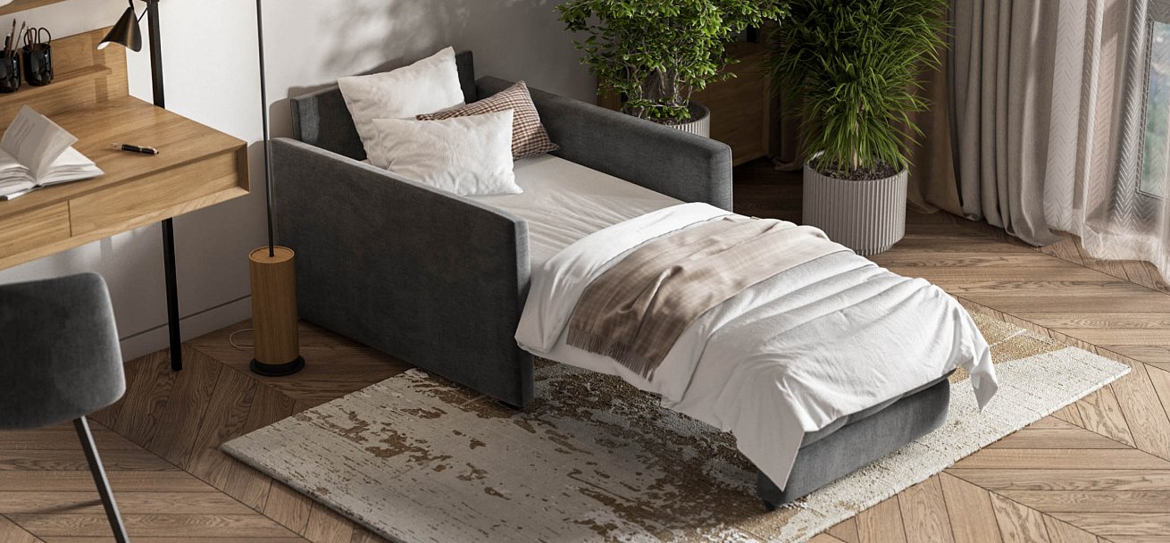 Кресло-кровать BOSS LOFT велюр Monolit серый