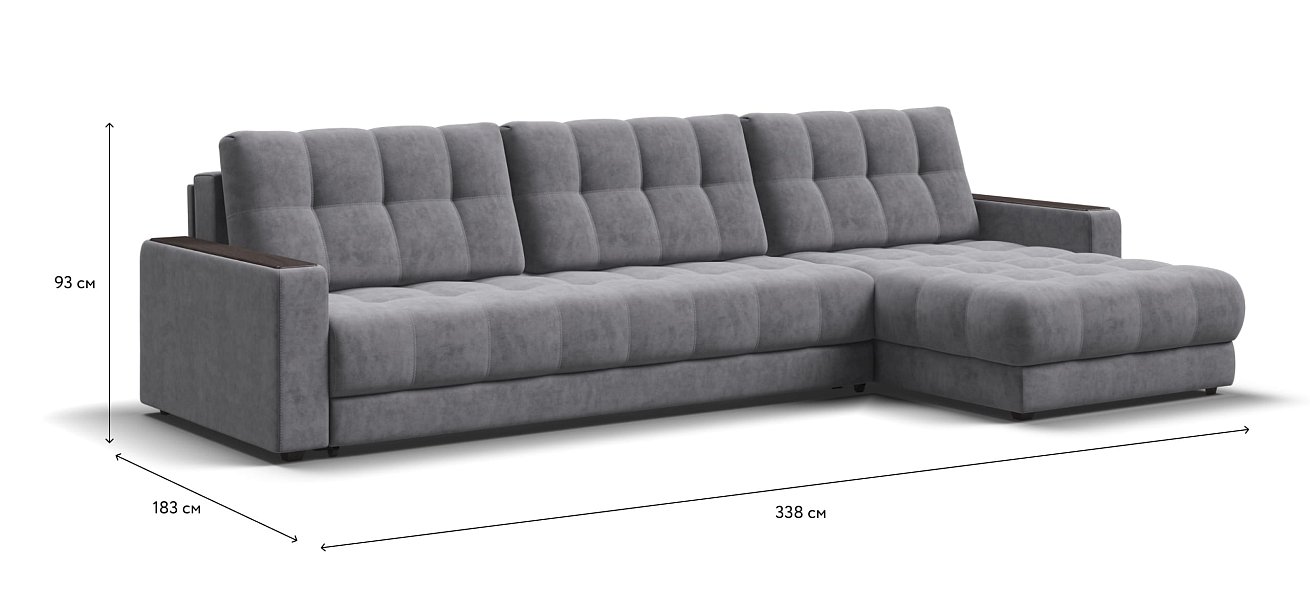 Угловой диван BOSS 3.0 MAX Велюр Роял агат