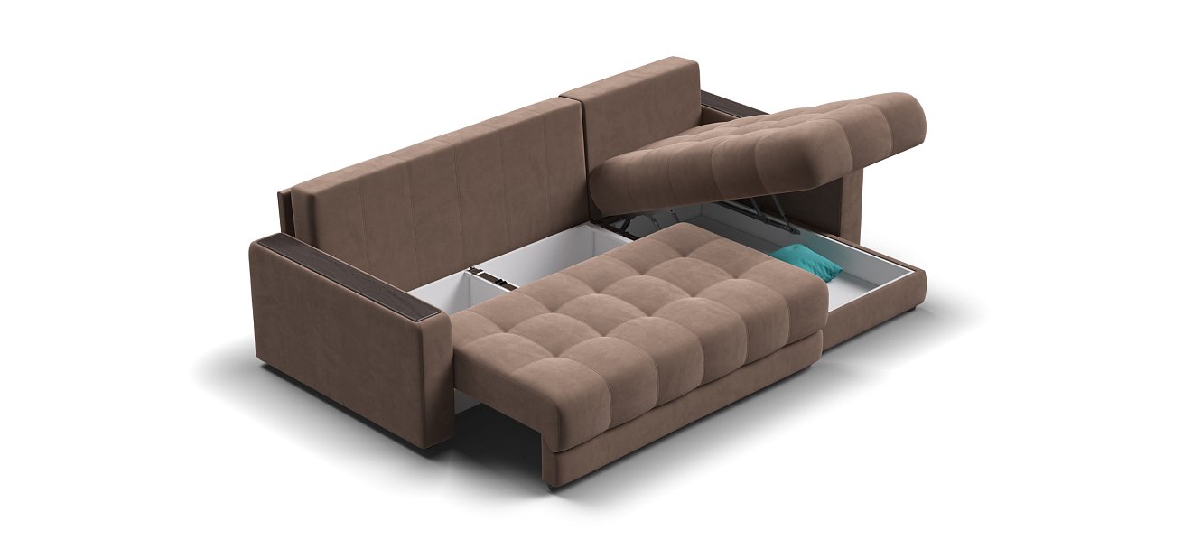 Угловой диван BOSS 3.0 Classic XL велюр Monolit мокко