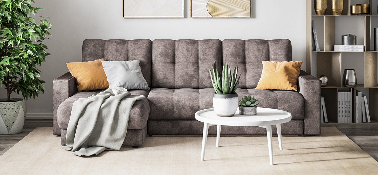 Угловой диван BOSS 3.0 Classic XL велюр Alkantara серый