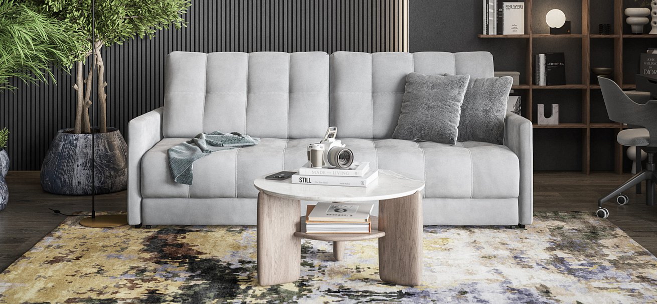 Диван BOSS 2.0 LOFT велюр Monolit сталь