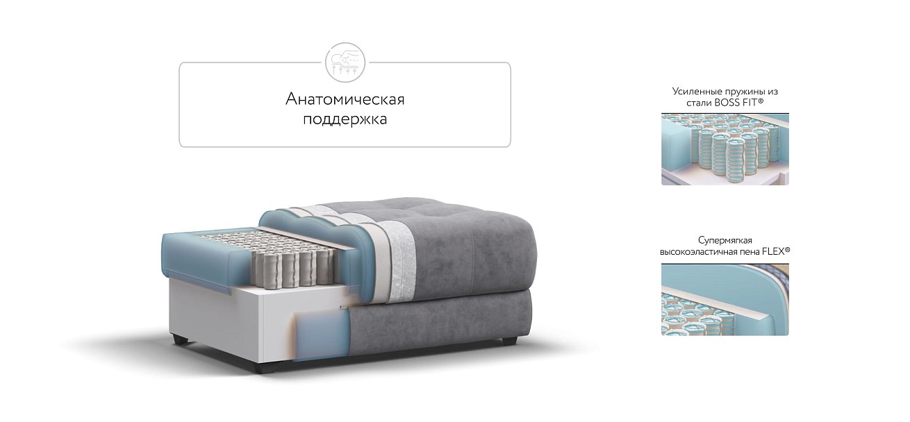 Пуф BOSS XL Велюр Роял агат