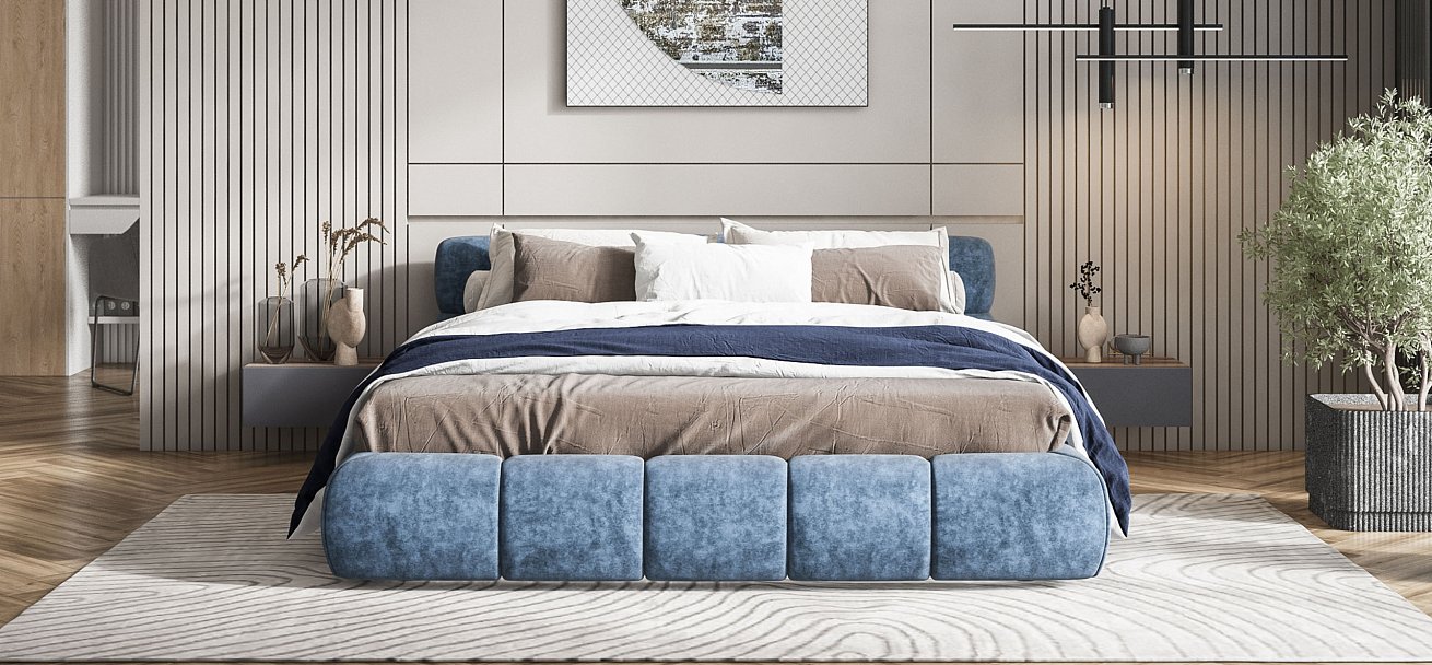 Кровать Босс Дрим 160*200 Про Велюр Royal топаз NEW