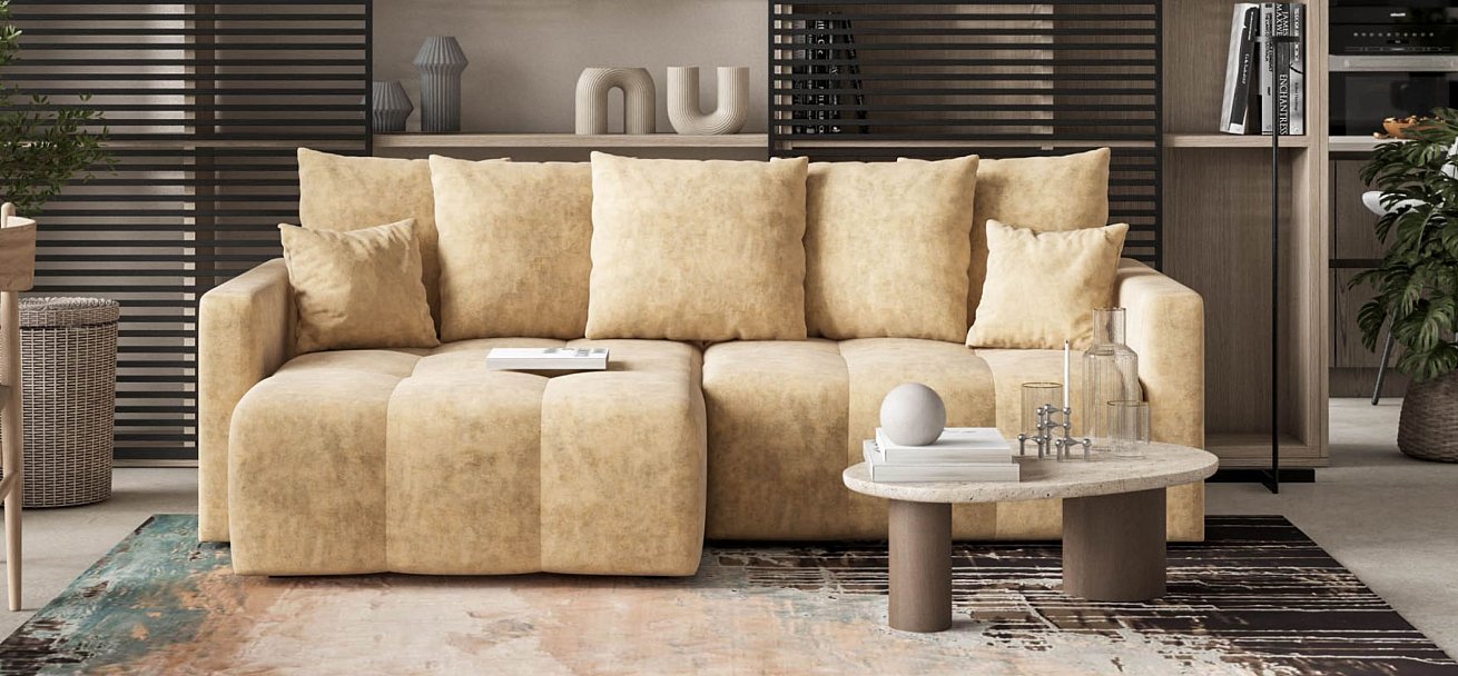 Угловой диван BOSS TREND Велюр Royal шампань